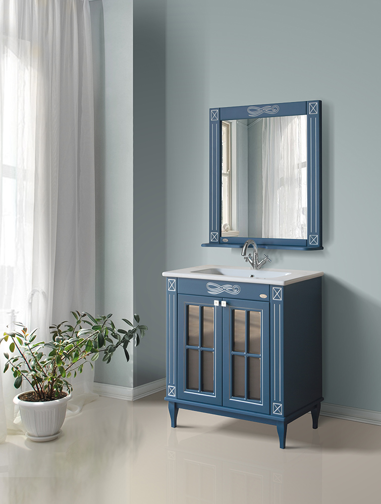 Мебель для ванной Милана blue silver