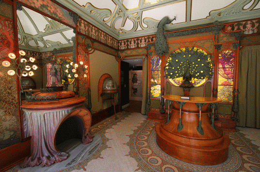 Альфонс Муха. Интерьер ювелирного магазина в стиле ар-нуво, в Париже. 1900 год