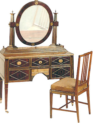 Туалетный столик с зеркалом и стул в стиле "жакоб"