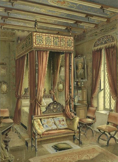 Балдахин в спальне эпохи Людовика XIII (стиль барокко)